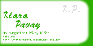 klara pavay business card