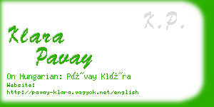 klara pavay business card